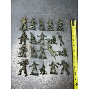 Vintage 1960s Marx MPC Tim Mee Playset Plastic‎ Figures Green Army Lot Of 20